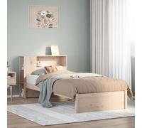 vidaXL Lit bibliothèque sans matelas 75x190 cm bois de pin massif, lit, meuble de chambre à coucher, lit avec rangement, lit 3322369 Beige G
