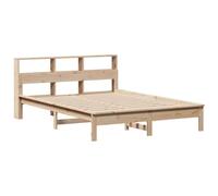 Vidaxl Lit Bibliothèque Sans Matelas 120x190 Cm Bois De Pin Massif Marron