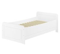 Lit blanc en bois véritable extra haut 100x200 pin massif accessoires au choix
