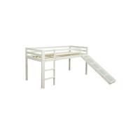 Lit blanc mi-haut avec matelas sommier à lattes