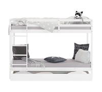 Lit blanc superposé avec matelas et tiroir 90x200