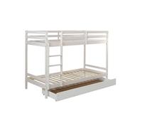 Lit blanc superposé avec matelas et tiroir 90x200