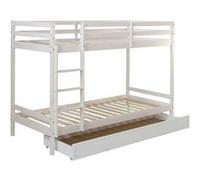 Lit blanc superposé avec matelas et tiroir 90x200
