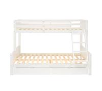 Lit blanc superposé avec tiroir 90x200 Marron