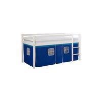 Lit bleu mi-haut 90x200 cm avec sommier matelas