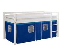Lit bleu mi-haut 90x200 cm avec sommier matelas