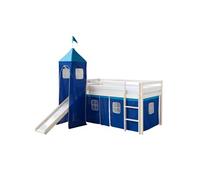 Lit bleu mi-haut 90x200 cm avec tour matelas