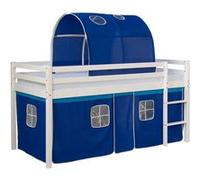 Lit bleu mi-haut 90x200 cm sommier matelas tunnel Bleu G