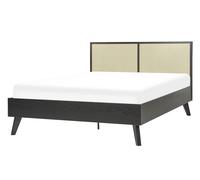 Lit Boho au Design Minimaliste Bois Contreplaqué 140 x 200 cm Noir Monpazier