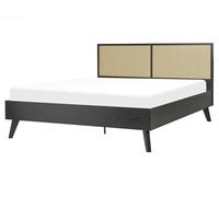 Lit Boho au Design Minimaliste Bois Contreplaqué 160 x 200 cm Noir Monpazier