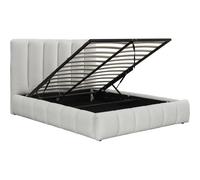 Lit bouclette avec coffre "Annie" - 140 x 190 cm - Blanc Blanc