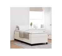 Lit Box Spring avec Matelas Crème 90x200 cm Tissu en Corduroy 3337444