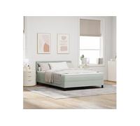 Lit Box Spring avec Matelas et Lumière LED Gris clair 140x200 cm Velours 3342590