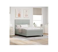 Lit Box Spring Vidaxl Avec Matelas Gris Clair 140x190 Cm Velours Gris