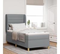 Lit Box Spring avec Matelas Gris Clair 80x200 cm Tissu