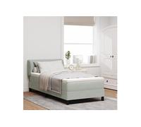 Lit Box Spring avec Matelas Gris clair 90x190 cm en Velours 3340364