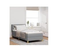 Lit Box Spring avec Matelas Gris Clair 90x200 cm en Tissu 3341209