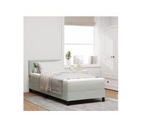 Lit Box Spring vidaXL avec Matelas Gris clair Simple Velours