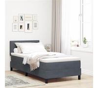 Lit Box Spring avec Matelas gris foncé 100x200 cm en Velours 3339153 G