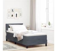 Lit box spring avec matelas gris foncé 100x200 cm en velours 3339219 G