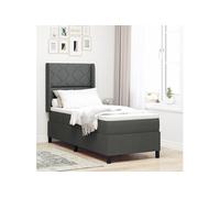 Lit Box Spring avec Matelas Gris Foncé 80x200 cm en Tissu 3341673