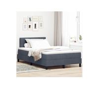 Lit Box Spring Vidaxl Avec Matelas Gris Foncé Petit Double Velours
