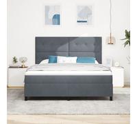 Lit Box Spring avec Matelas Gris Sombre Super King Velours