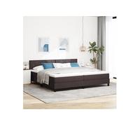 Lit Box Spring avec Matelas Marron Foncé 200x200 cm en Tissu 3338793