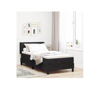 Lit Box Spring avec Matelas Noir 90x190 cm Velours 3341446