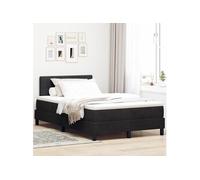 vidaXL Lit Box Spring avec Matelas Noir Petit Double Velours 3339160 Noir G
