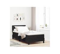 Lit Box Spring avec matelas Noir Simple Velours 3339076
