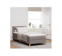 Vidaxl Lit Box Spring Avec Matelas Taupe 90x190 Cm Tissu Gris