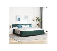 Lit Box Spring Vidaxl Avec Matelas Vert Foncé 200x200 Cm Velours Vert