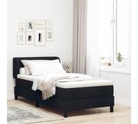 Lit Box Spring avec Matelas vidaXL Noir 90x190 cm Tissu