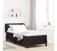 Lit Box Spring Avec Matelas Vidaxl Noir 90x190 Cm Velours Noir