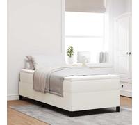 Lit Box Spring Crème 80x200 cm, Tissu Velours Côtelé Durable, Cadre en Bois Massif, Design Moderne Élégant pour Chambre