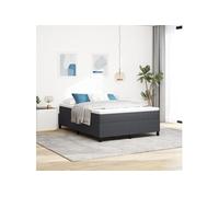 Lit Box Spring Vidaxl Gris Foncé 140x200 Cm Tissu Côtelé Gris