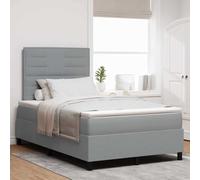 Lit Box Spring Moderne Gris Clair 120x200 cm avec Matelas Ressorts Ensachés, Tête de Lit Ajustable, Cadre en Bois d'Ingénierie, Confort Optimal pour Chambre