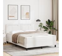 Lit Box Spring Vidaxl Avec Matelas Blanc 140x190 Cm Simili Cuir, Tête De Lit Design Blanc Pur 140 Cm Simili Cuir Blanc