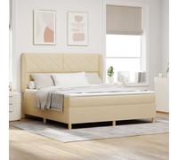 Lit Box Spring Vidaxl Avec Matelas Crème 180x200 Cm Tissu