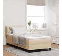 Lit Box Spring Vidaxl Avec Matelas Crème 90x200 Cm En Tissu