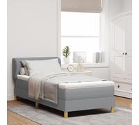 Lit Box Spring Vidaxl Avec Matelas En Gris Clair, 100x200 Cm En Tissu