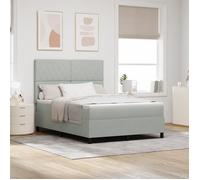 Lit Box Spring vidaXL avec Matelas Gris Clair 140x190 cm Velours 3339764
