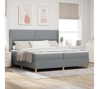 Lit Box Spring Vidaxl Avec Matelas Gris Clair 200x200 Cm Tissu