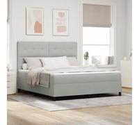 lit box spring vidaXL avec matelas gris clair super king en velours