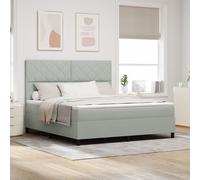Lit Box Spring Vidaxl Avec Matelas Gris Clair Super King Velours Gris