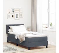 Lit Box Spring vidaXL avec Matelas Gris Foncé 80x200 cm Velours