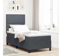 Lit Box Spring Vidaxl Avec Matelas Gris Foncé 90x200 Cm Velours