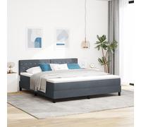 Lit Box Spring vidaXL avec Matelas Gris Foncé Super King en Velours 3339123