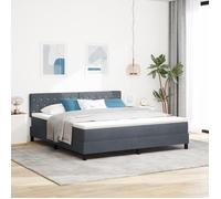 Lit Box Spring Vidaxl Avec Matelas Gris Foncé Super King En Velours